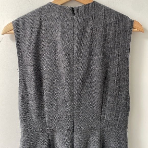 Oak & Fort herringbone tweed jumpsuit XS gray sleeveless wide leg pant suit - Picture 8 of 16